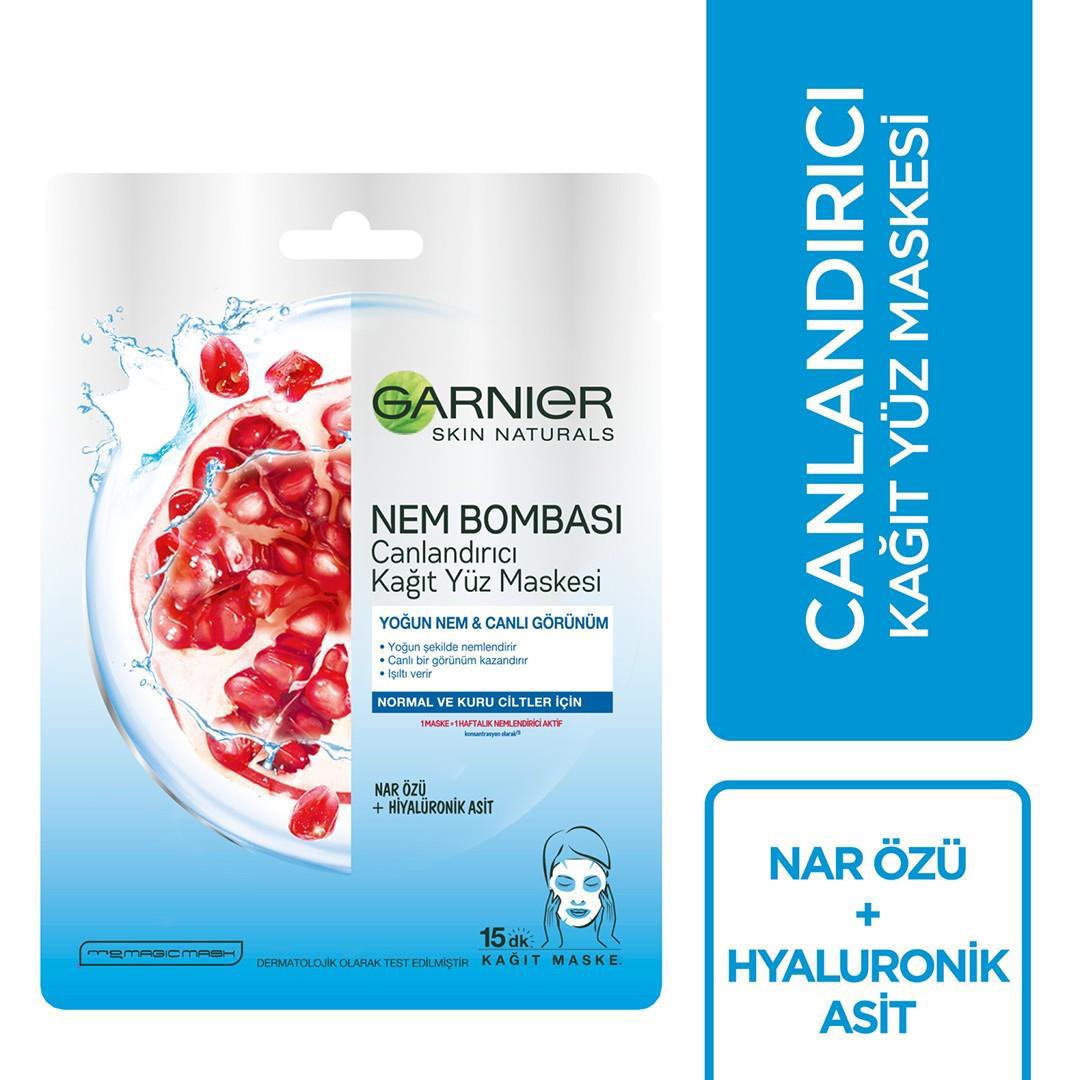 Garnier Nem Bombası Narlı Nemlendirici Kağıt Yüz Maskesi 1 Adet