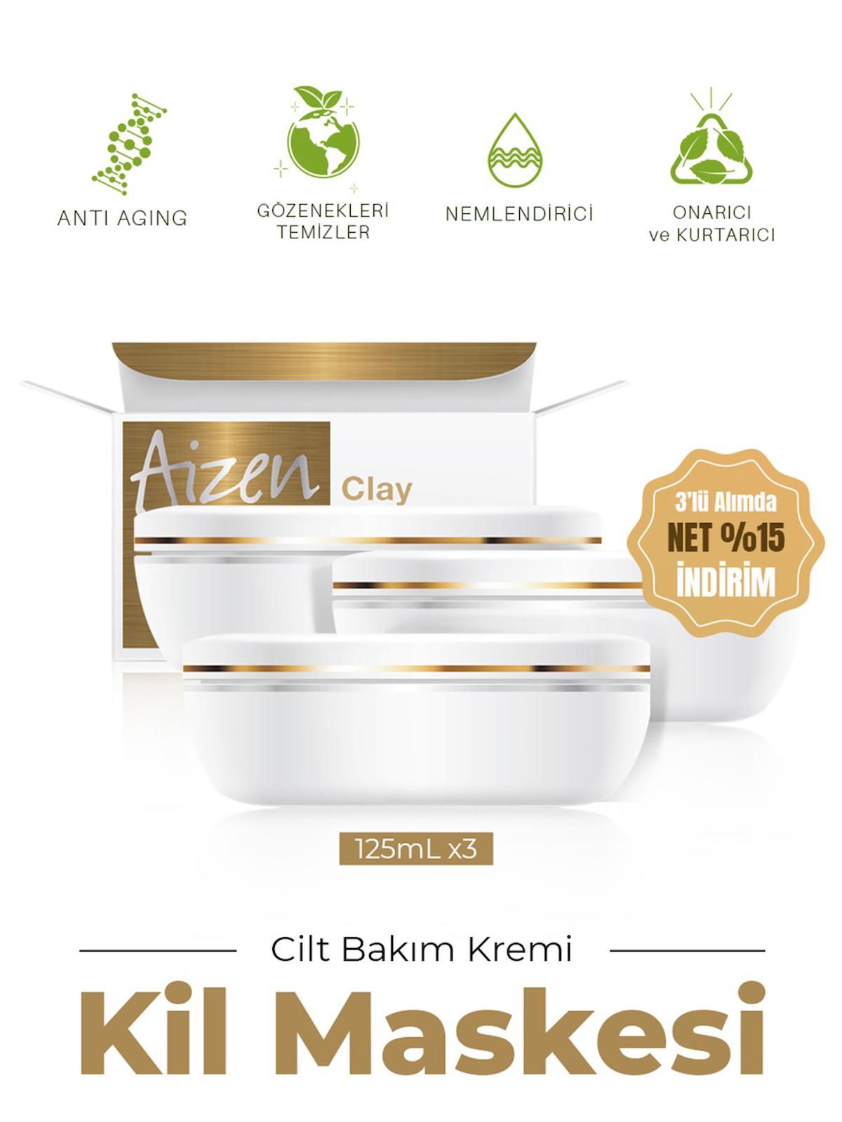 Aizen Cosmetic Killi Krem Yüz Maskesi 3x125 ml