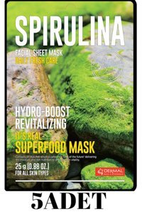 Dermal It's Real Superfood Spirulina Kağıt Yüz Maskesi 5 Adet