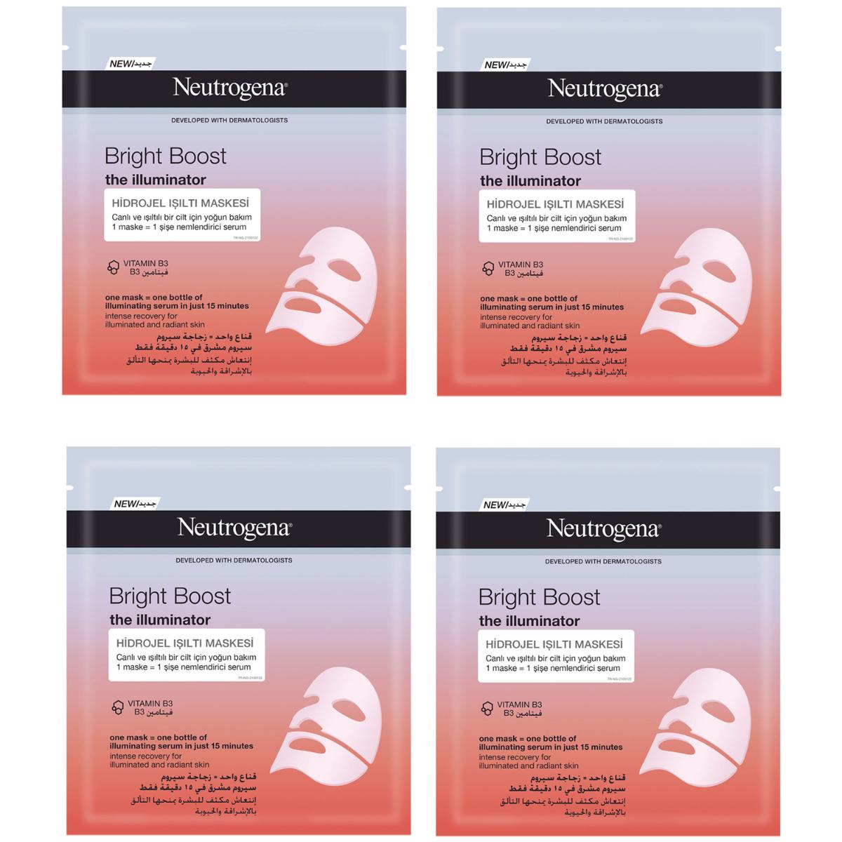 Neutrogena Bright Boost Jel Yüz Maskesi 4x30 ml