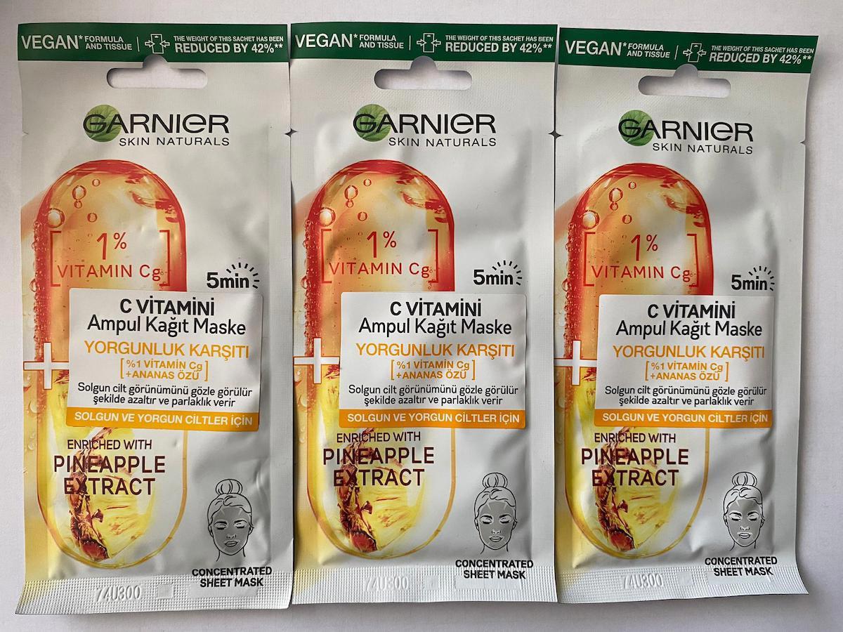 Garnier C Vitamini Kağıt Yüz Maskesi 3x15 gr
