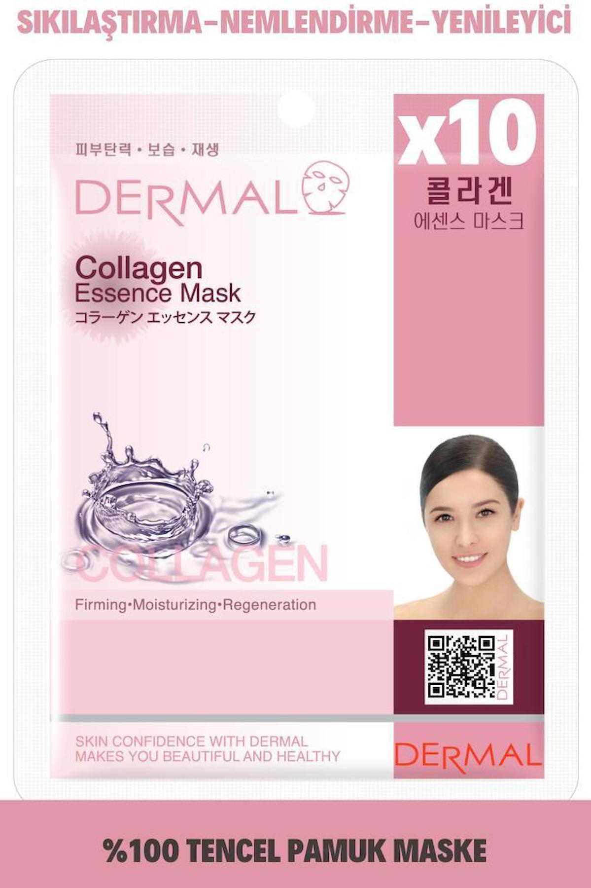 Dermal Collagen Essence Kolajen Özlü Kağıt Yüz Maskesi 10 Adet