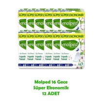 Molped Ped Pure & Soft Extra Long Organik İnce 16'lı Hijyenik Ped 12 Adet