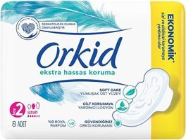 Orkid Extra Hassas Koruma İnce 8'li Hijyenik Ped 1 Adet