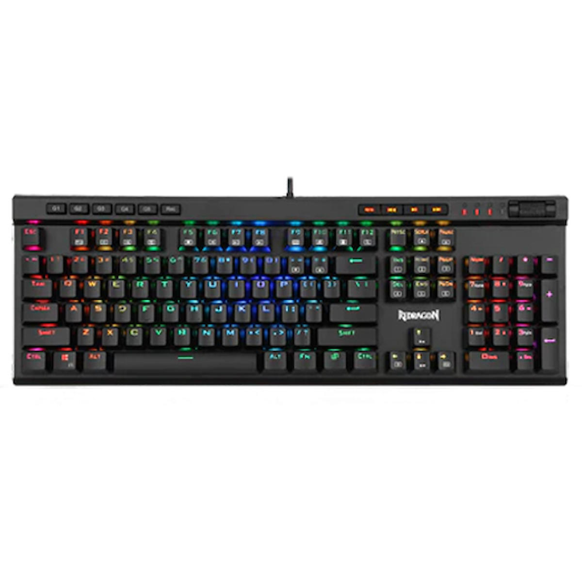 Redragon K580 Türkçe RGB 104 Tuşlu Blue Switch Kablolu Siyah Mekanik Gaming Klavye