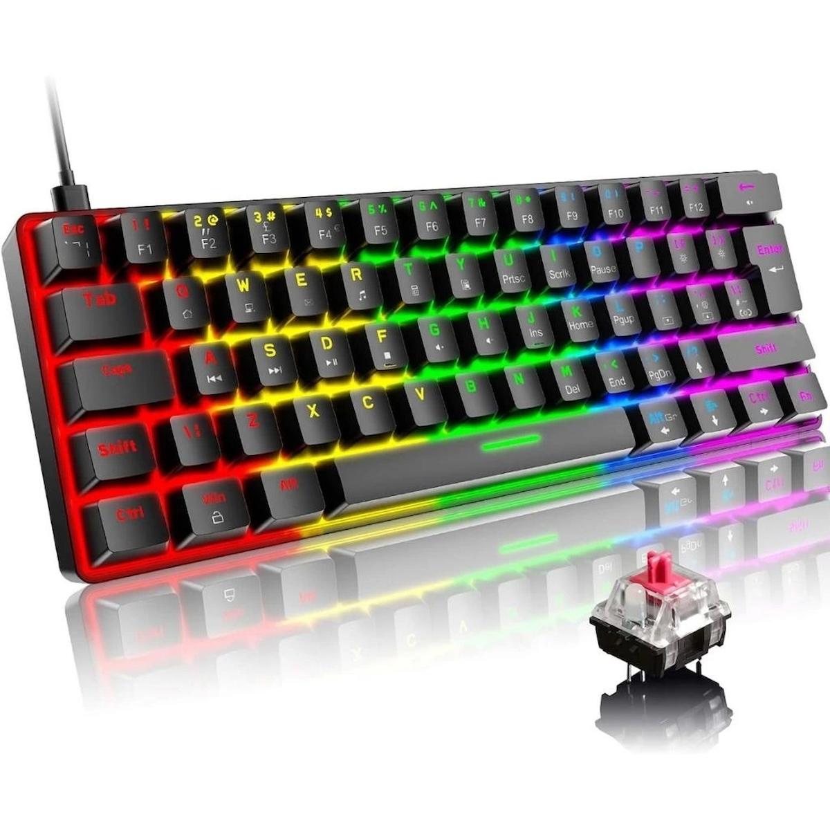 Blic Türkçe Q 88 Tuşlu Red Switch Kablolu Siyah Gaming Klavye