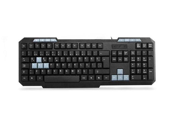 Everest KB-700 Türkçe Q 104 Tuşlu Blue Switch Kablolu Siyah Normal Klavye
