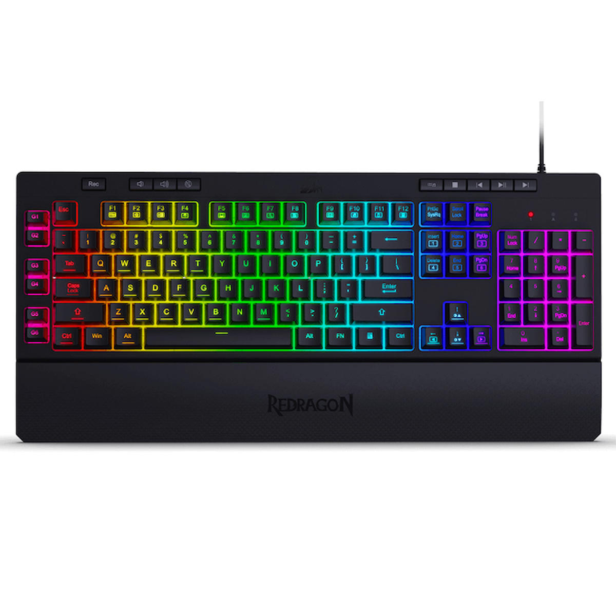 Redragon K512 Türkçe RGB 104 Tuşlu Red Switch Kablolu Siyah Mekanik Hisli Gaming Klavye