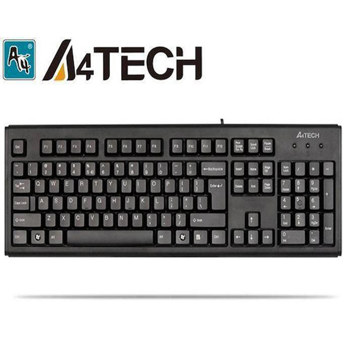A4tech KM-720 F Türkçe Q 104 Tuşlu Kablolu Siyah Mekanik Klavye