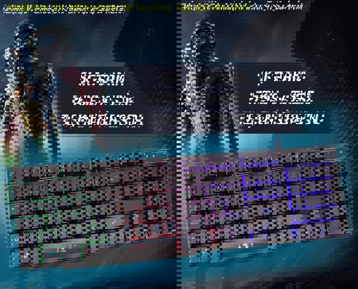Gaman HL-4737 Türkçe 104 Tuşlu Red Switch Kablolu Siyah Mekanik Hisli Gaming Klavye