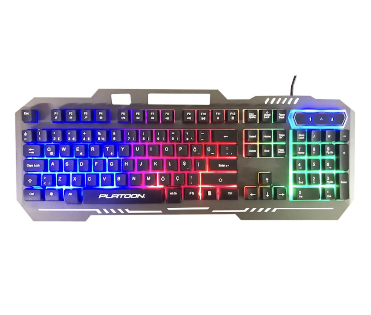 Platoon PL-478 Türkçe RGB 104 Tuşlu Kablolu Siyah Gaming Klavye