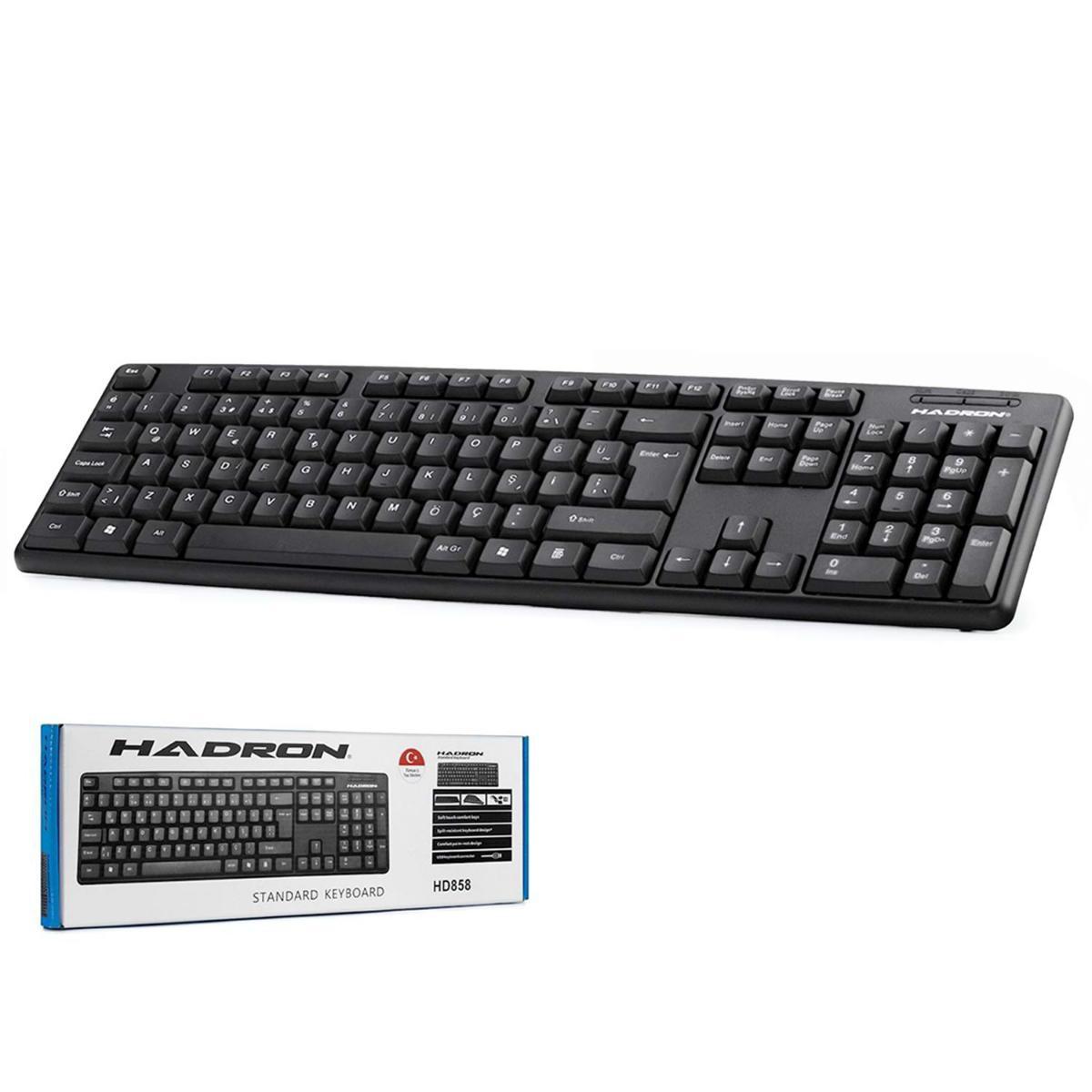 Hadron HD-858 Türkçe Q 104 Tuşlu Kablolu Siyah Normal Klavye