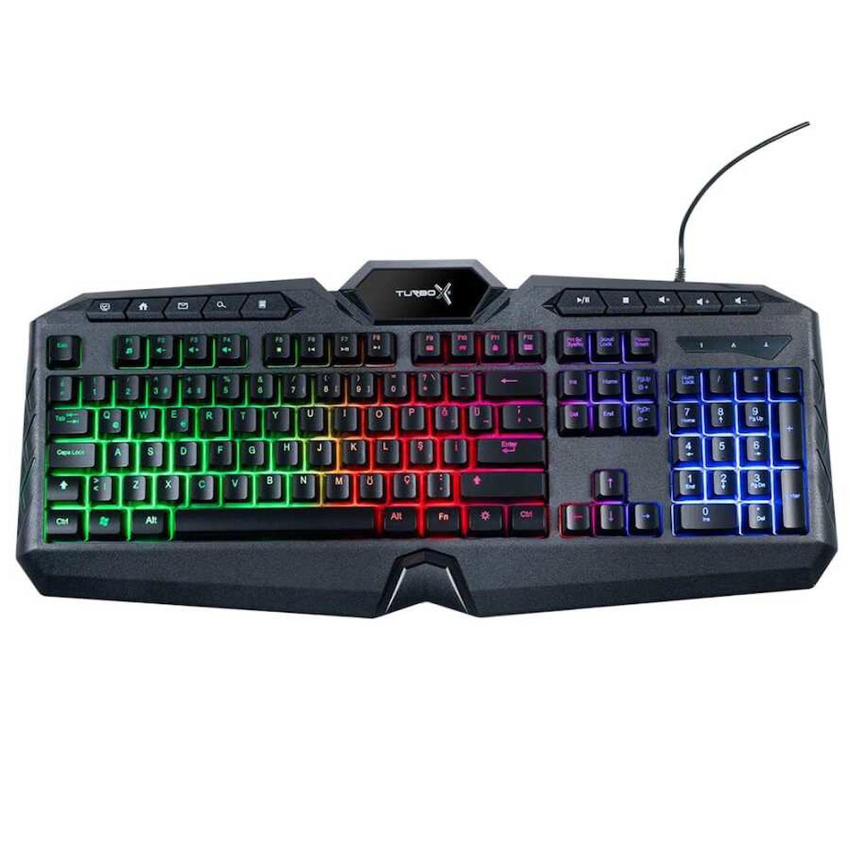 Turbox TR-GK102 Türkçe 104 Tuşlu Kablolu Siyah Normal Gaming Klavye