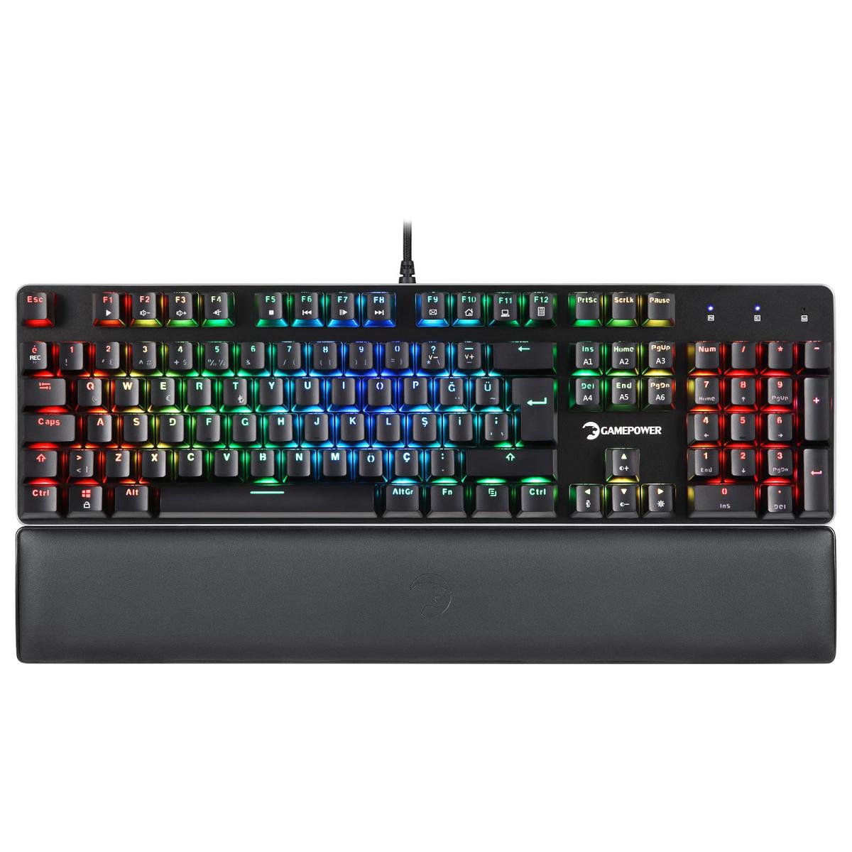 Gamepower Ogre Türkçe RGB 61 Tuşlu Blue Switch Kablolu Siyah Klavye