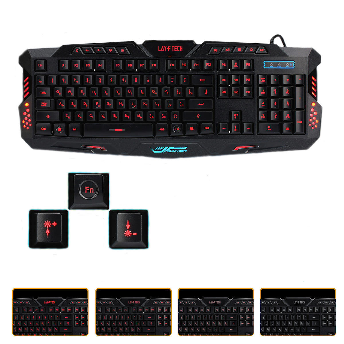 Layftech J30 Türkçe RGB 108 Tuşlu Kablolu Siyah Gaming Klavye