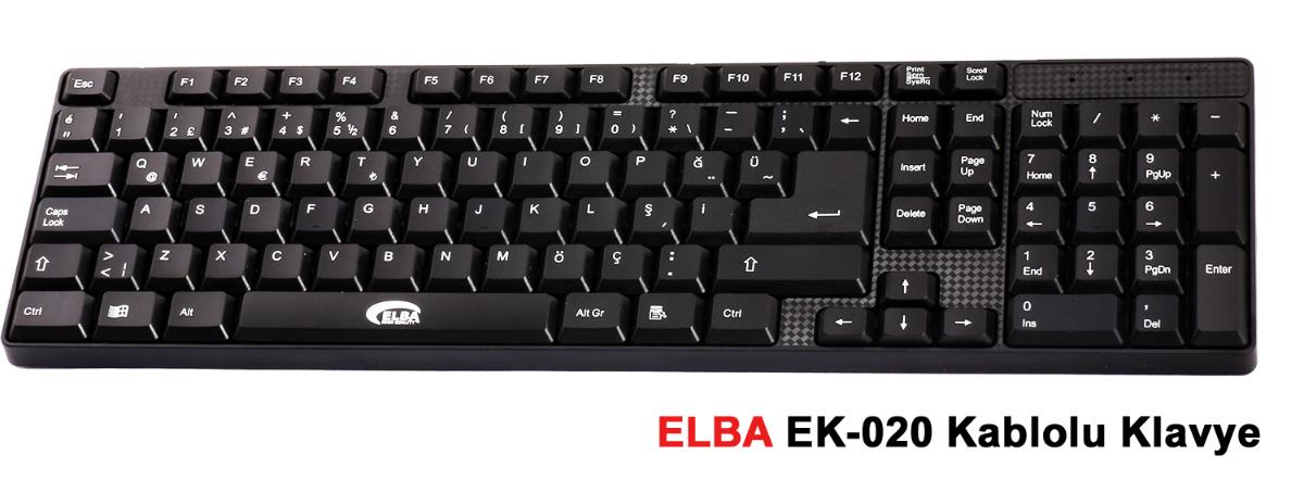Elba EK-020 Türkçe Q 88 Tuşlu Kablolu Siyah Normal Klavye