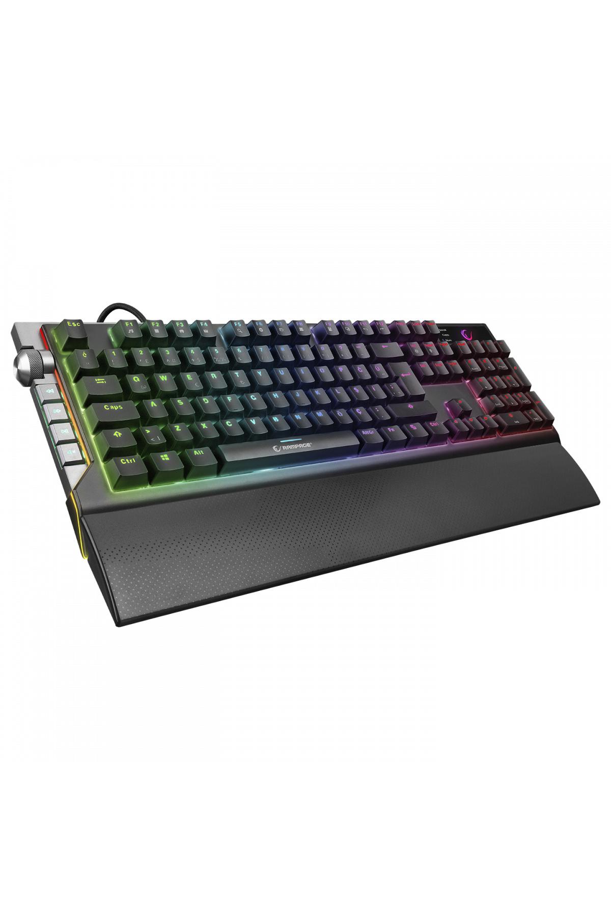 Rampage KB-R29 Türkçe RGB 105 Tuşlu Blue Switch Kablolu Siyah Mekanik Gaming Klavye