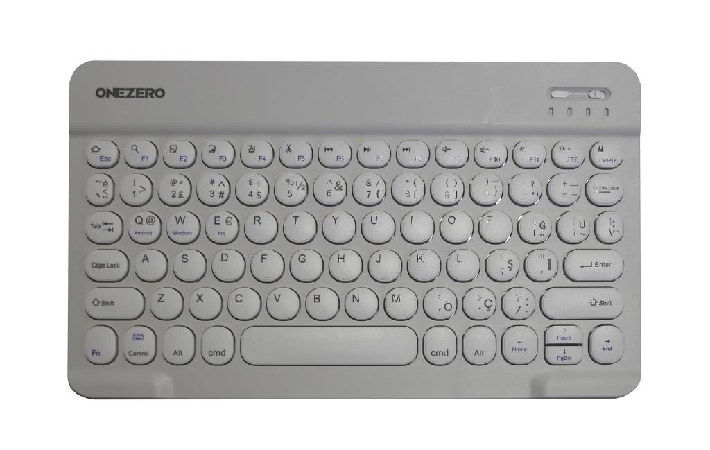 Onezero Türkçe 61 Tuşlu Blue Switch Kablosuz Beyaz Normal Klavye