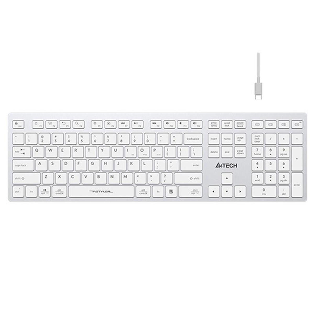 A4tech FBX50C Türkçe Q 104 Tuşlu Blue Switch Kablosuz Beyaz Mekanik Klavye