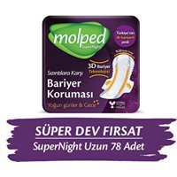 Molped SuperNight İnce 78'li Hijyenik Ped 1 Adet