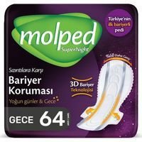Molped SuperNight İnce 64'lü Hijyenik Ped 1 Adet