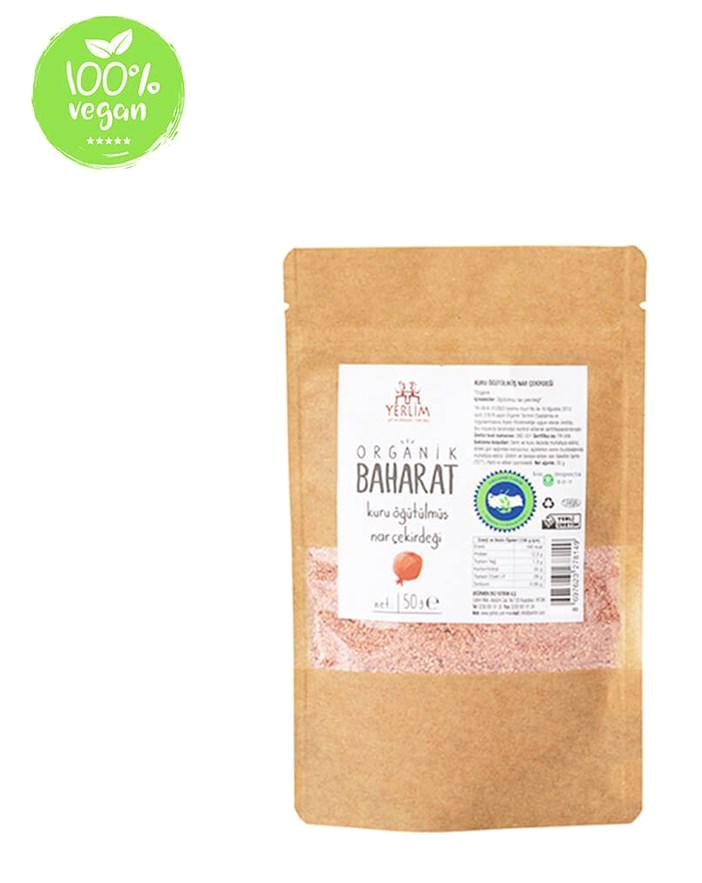 Yerlim Organik Baharat Toz Kuru Öğütülmüş Nar Çekirdeği 55 gr