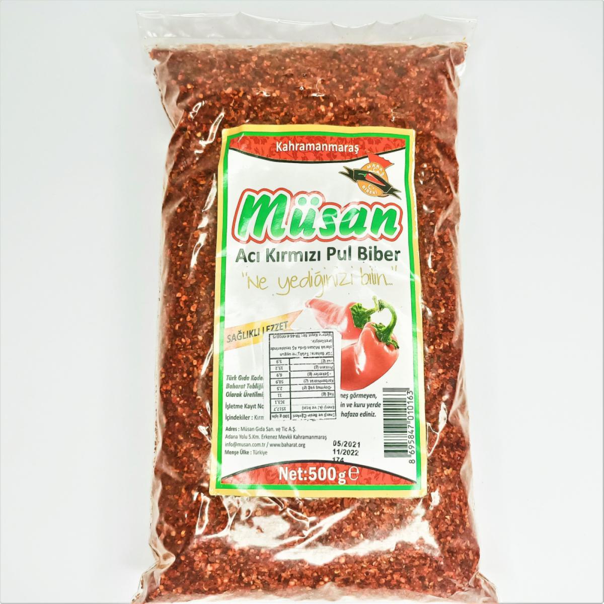 Maraş Market Vegan Pul Biber Tane 500 gr
