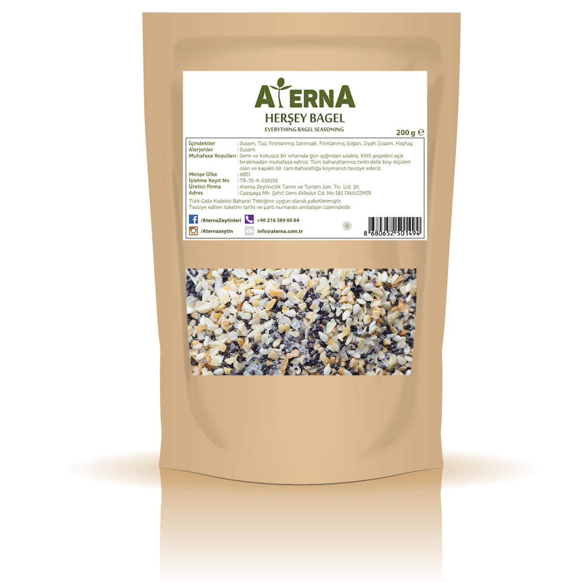 Aterna Glutensiz Bagel Tane 200 gr