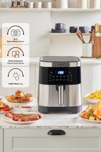 Karaca Gourmet Airfryer 9 lt Yağsız Fritöz İnox