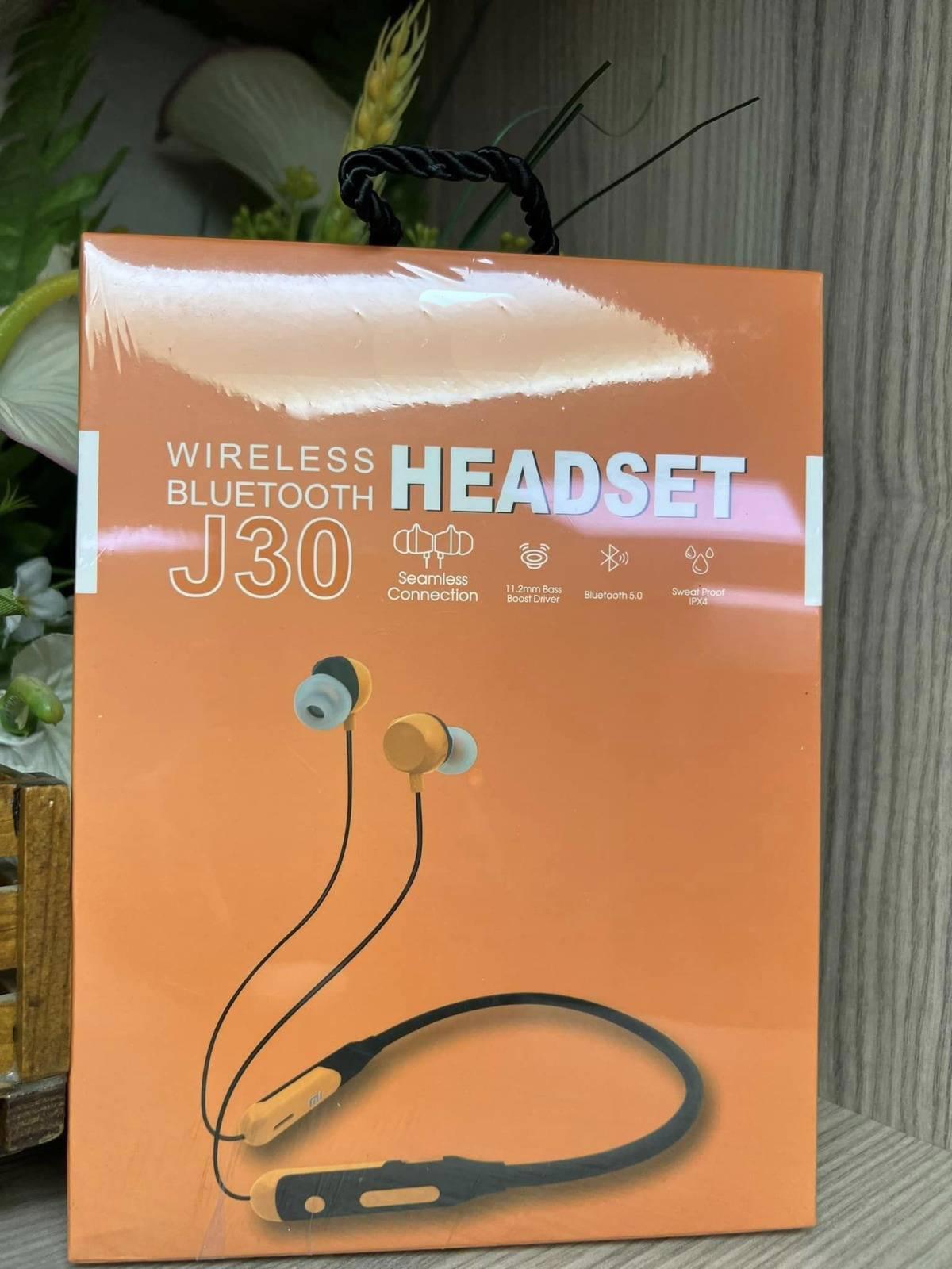 Headset J30 5.0 Kablosuz Kulak İçi Bluetooth Kulaklık Siyah