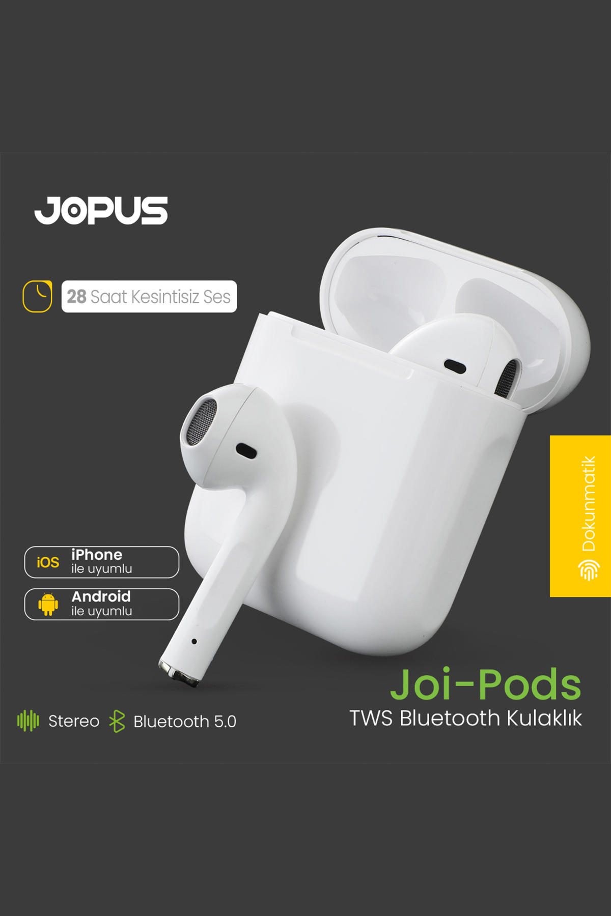 Jopus Joi-Pods Pro Kulak İçi Bluetooth Kulaklık Beyaz
