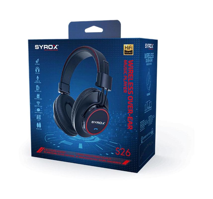 Syrox S26 5.0 Kablosuz Kulak Üstü Bluetooth Kulaklık Siyah