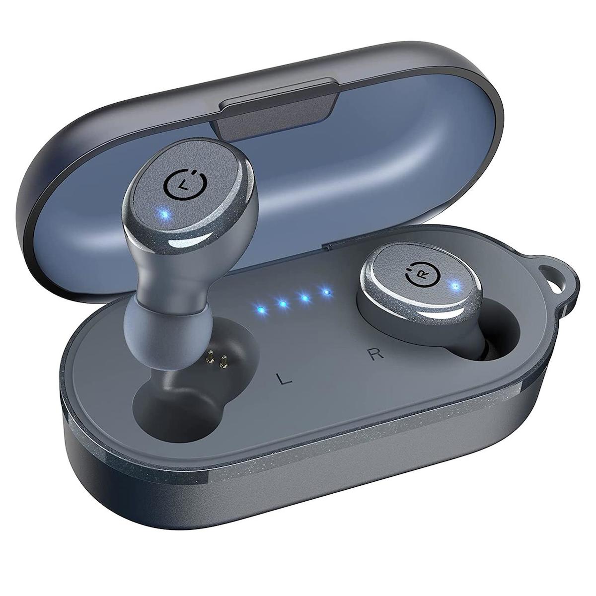 Tozo T10S IPX8 Su Geçirmez 5.3 Gürültü Önleyici Kablosuz Kulak İçi Bluetooth Kulaklık Mavi
