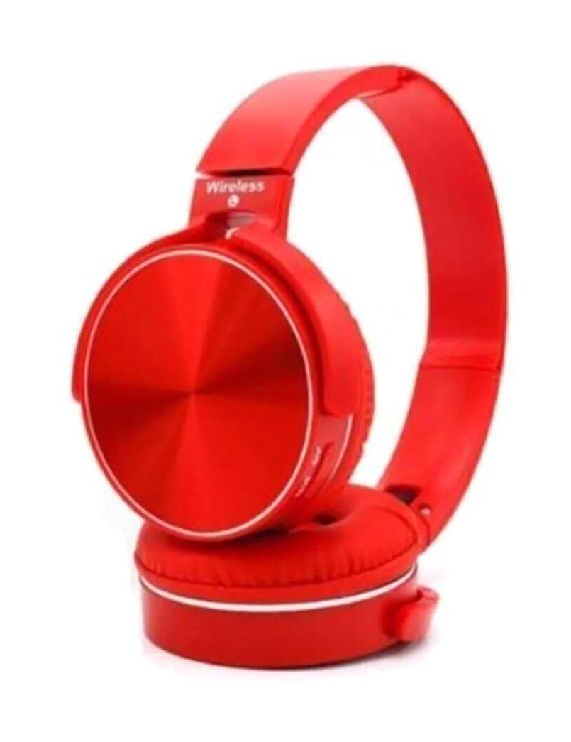 Demir Kablosuz Kulak Üstü Bluetooth Kulaklık Kırmızı