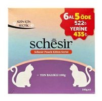 Schesir Pouch Kitten Serisi Tavuklu Yavru Yaş Kedi Maması 6x100 gr