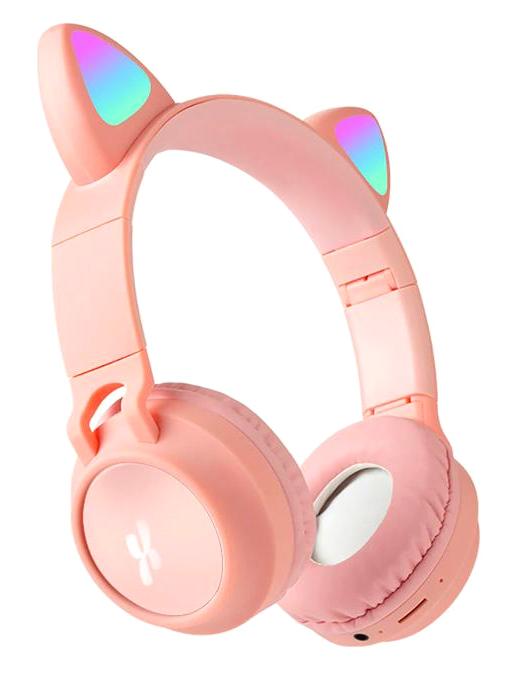 Xmowi C1 5.0 Işıklı Kablosuz Kulak Üstü Bluetooth Kulaklık Pembe