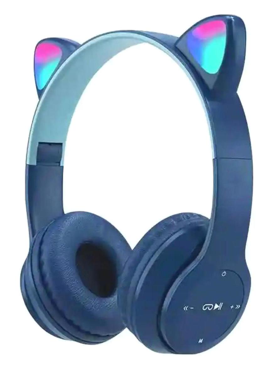 Mi7a 5.0 Işıklı Kablosuz Kulak Üstü Bluetooth Kulaklık Lacivert