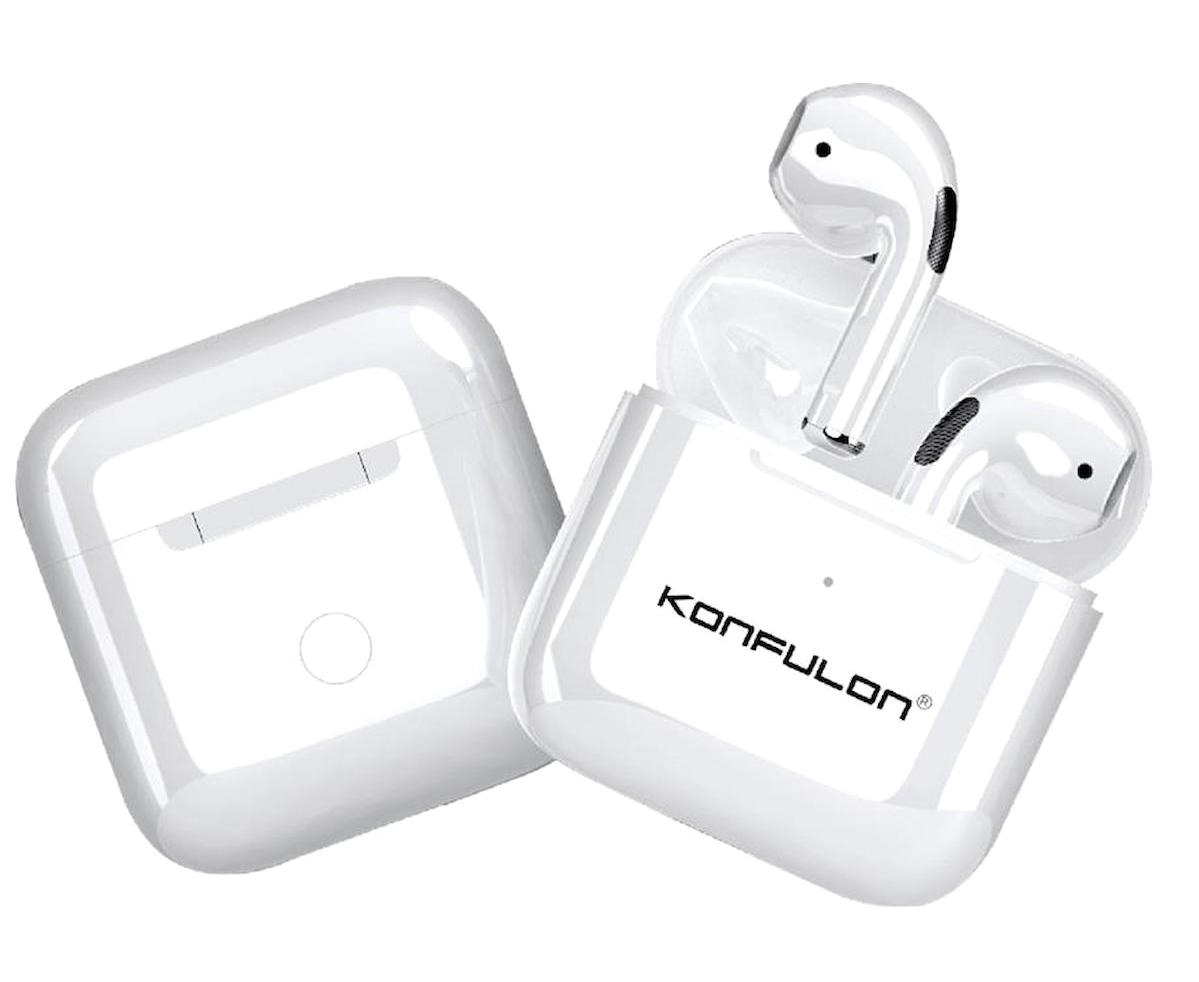 Konfulon BTS11 5.0 Kablosuz Kulak İçi Bluetooth Kulaklık Beyaz