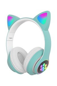 Fuchsia Işıklı Kulak Üstü Bluetooth Kulaklık Yeşil