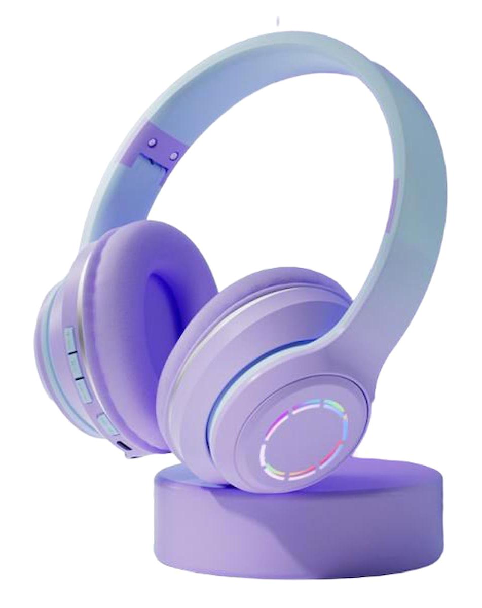 Concord ST99 5.0 Işıklı Kulak Üstü Bluetooth Kulaklık Mor