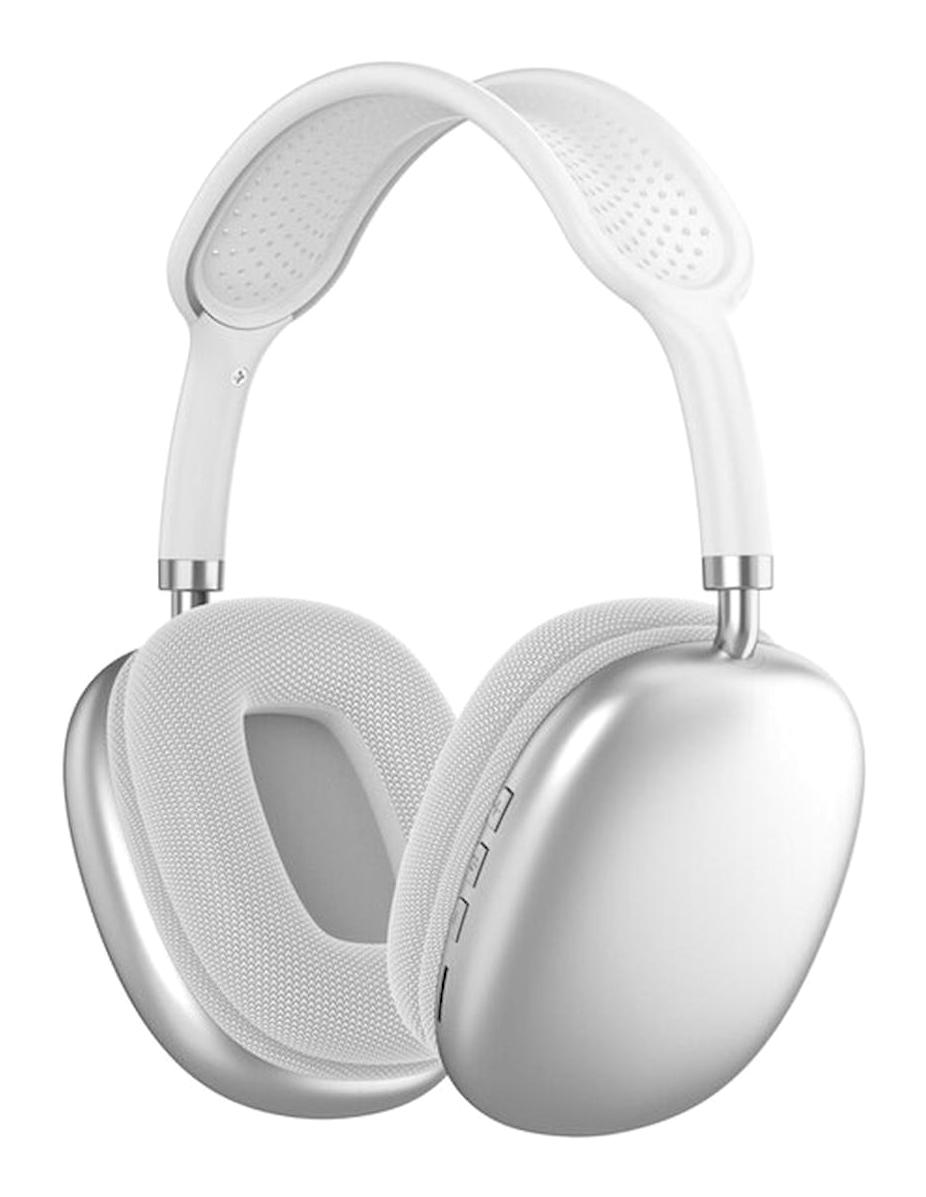Pazariz P9 Air Max 5.0 Kablosuz Kulak Üstü Bluetooth Kulaklık Gri