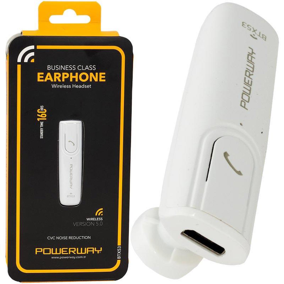Powerway BTX-53 Business Class Kulak İçi Bluetooth Kulaklık Beyaz