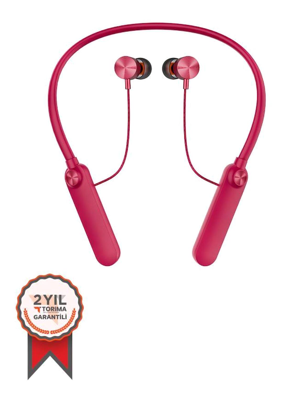 Torima TB-05 5.0 Gürültü Önleyici Kablosuz Boyun Askılı Bluetooth Kulaklık Kırmızı