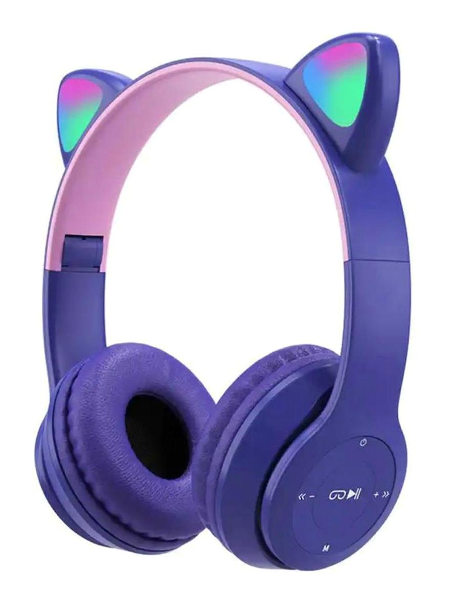 Mi7a 5.0 Işıklı Kablosuz Kulak Üstü Bluetooth Kulaklık Mor