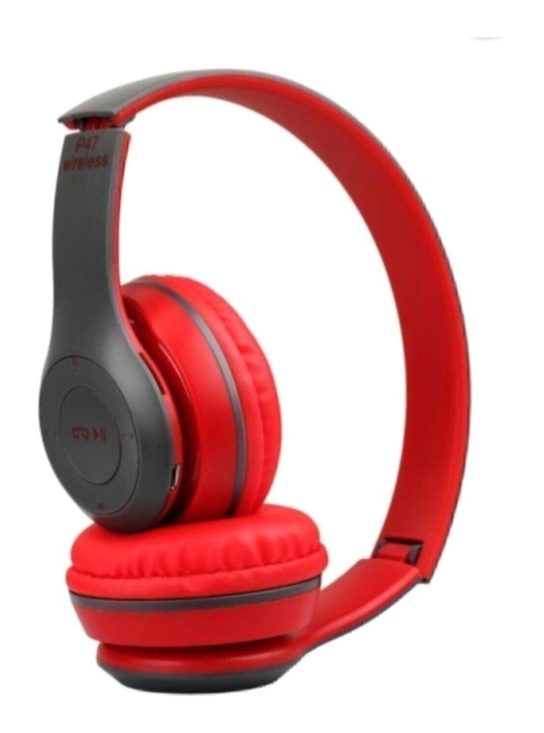 Buffer P47 5.0 Kablosuz Kulak Üstü Bluetooth Kulaklık Kırmızı