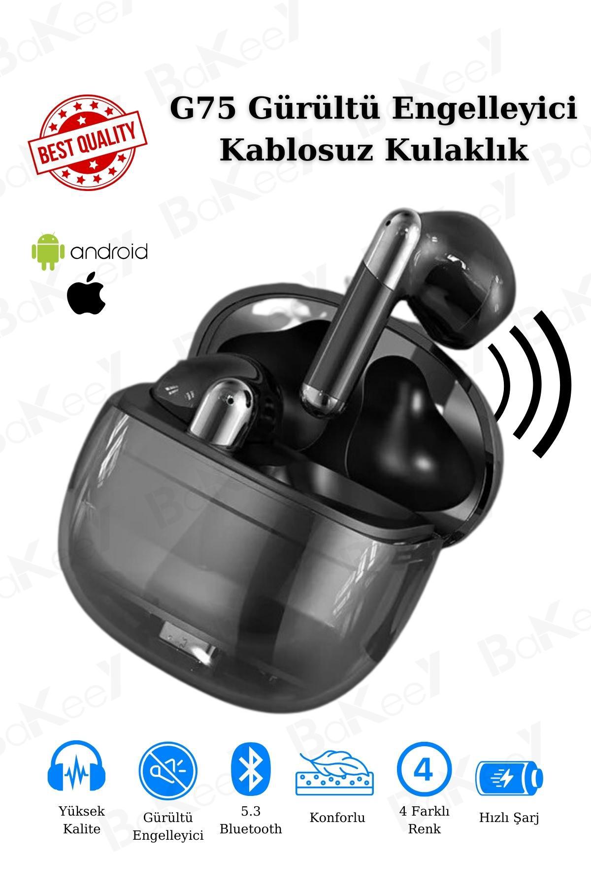 Bakeey Wireless Ios 5.3 Gürültü Önleyici Kablosuz Kulak İçi Bluetooth Kulaklık Siyah