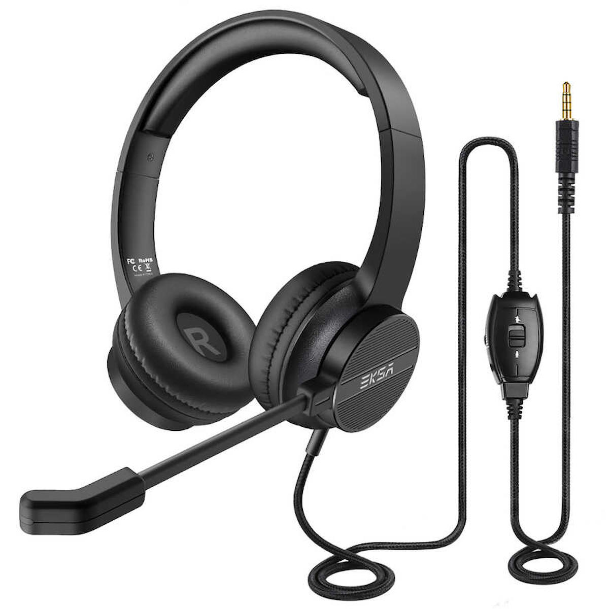 Eksa H12 5.0 Kablolu Kulak Üstü Bluetooth Kulaklık Siyah