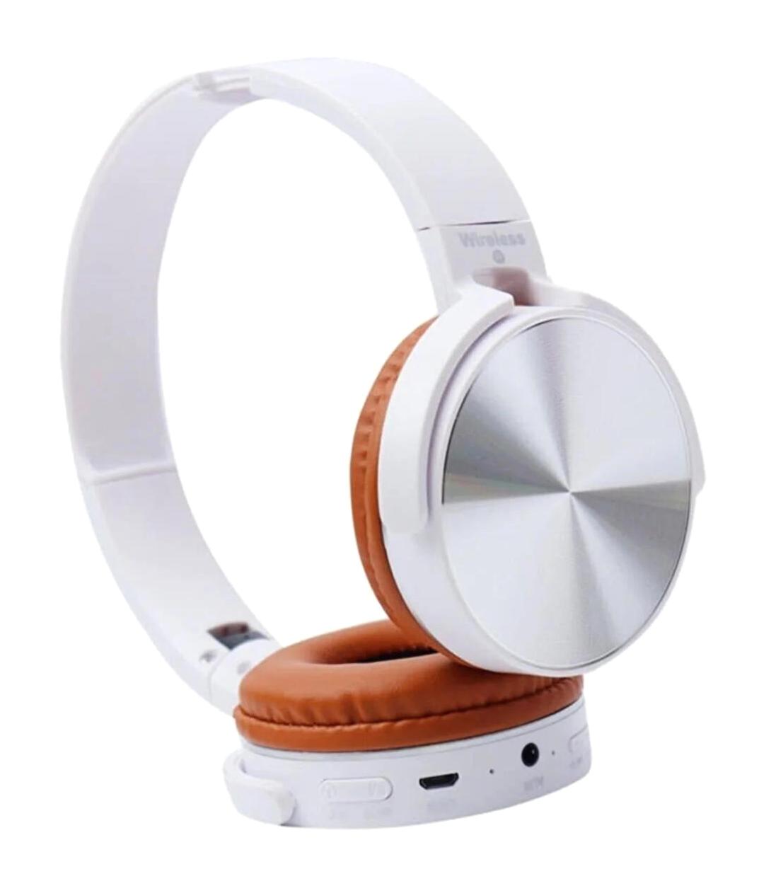 Demir Extra Bas Kablosuz Kulak Üstü Bluetooth Kulaklık Beyaz