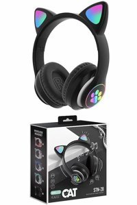 Blue İnter 5.0 Işıklı Kablosuz Kulak Üstü Bluetooth Kulaklık Siyah
