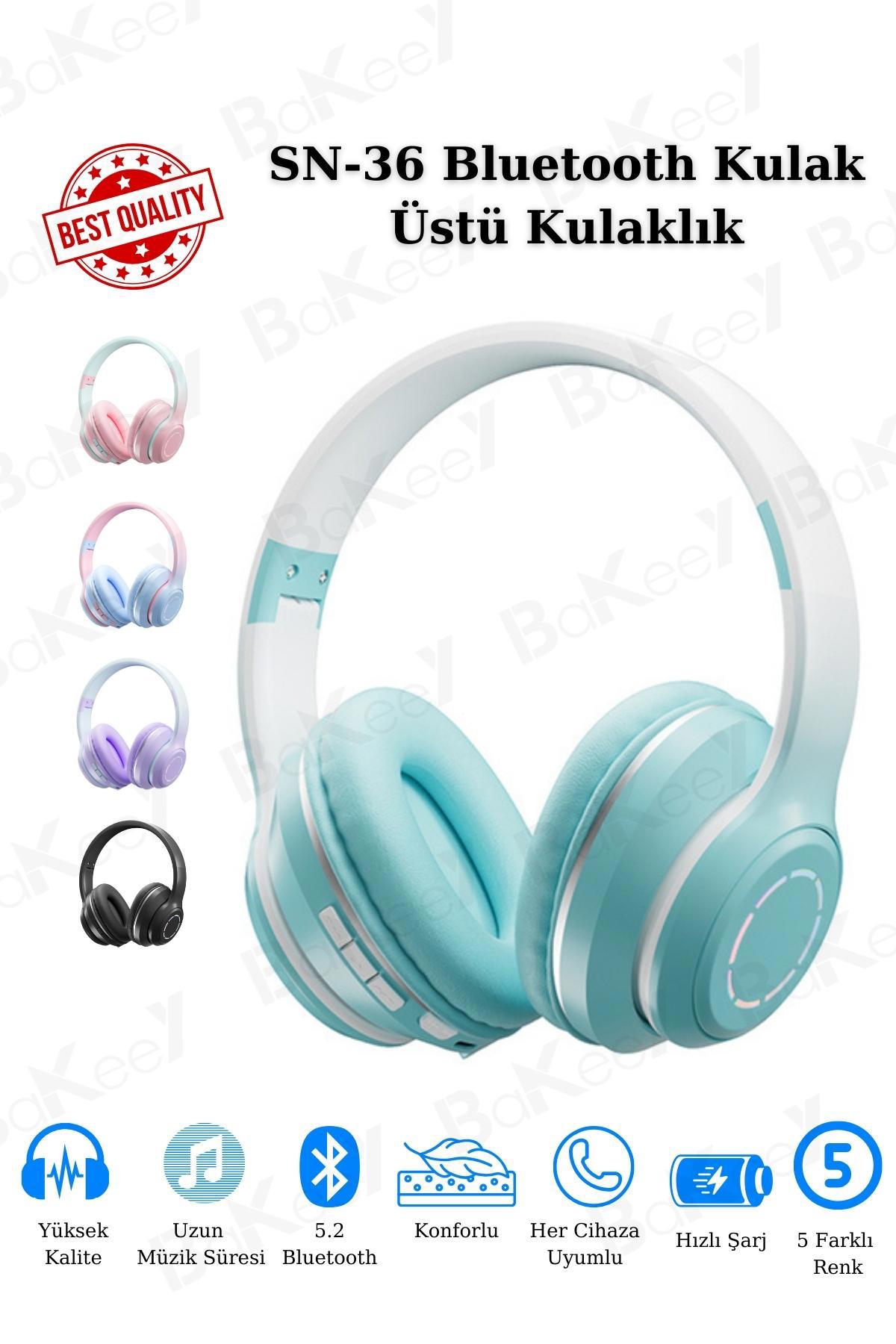 Bakeey 5.2 Kablosuz Kulak Üstü Bluetooth Kulaklık Yeşil